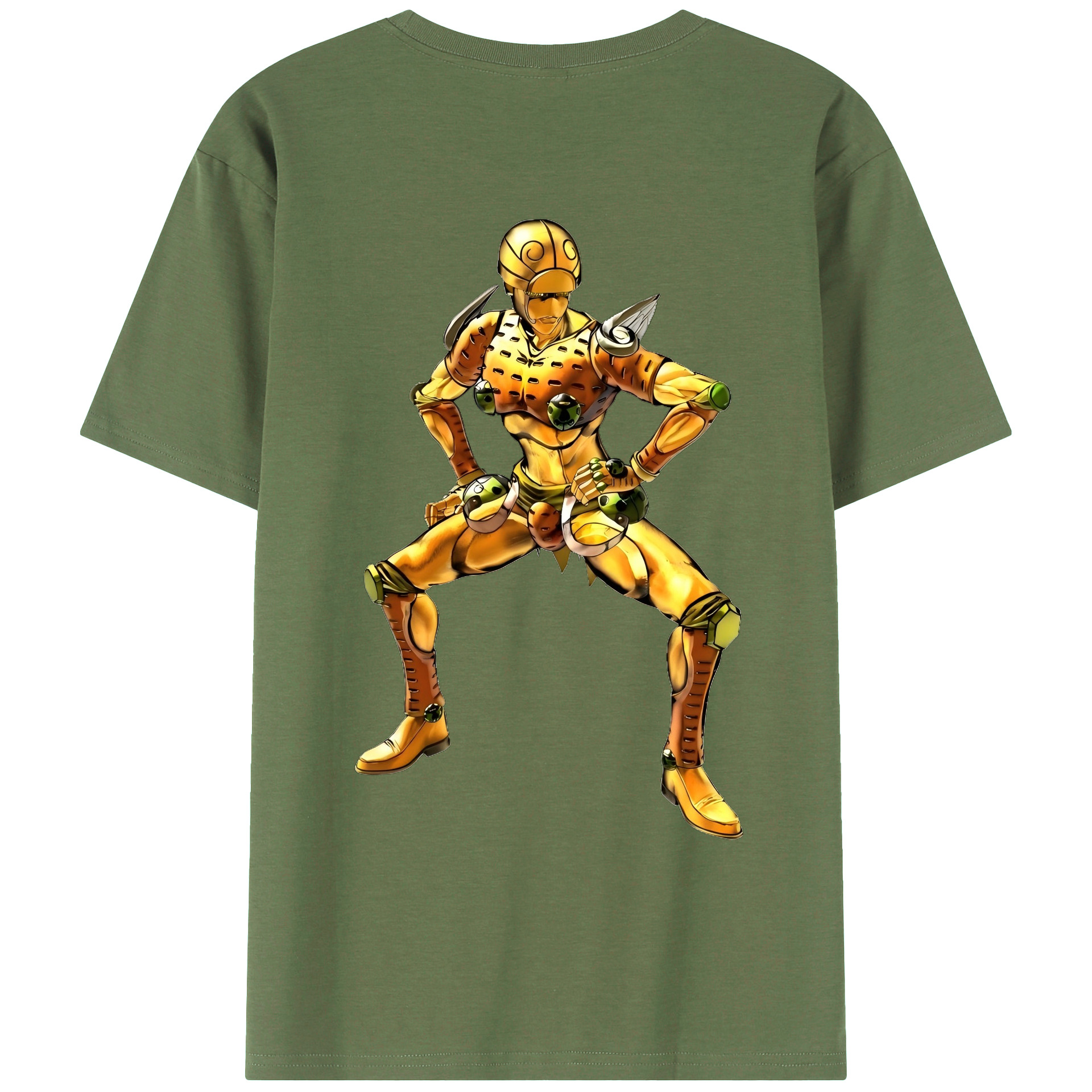 （画像用） ジョジョの奇妙な冒険 ジョルノ?ジョバァーナ JoJo's Bizarre Adventure Giorno Giovanna 綿100％ メンズ半袖Tシャツ（バックプリント） 通気性